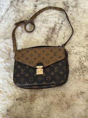 Monogram Canvas Crossbody Bag in Brown/Tan